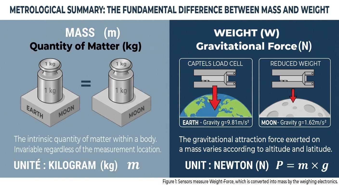 DIFFERENCE BETWEEN MASS AND WEIGHT CAPTELS LOAD CELL